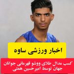 کسب مدال طلای ووشو قهرمانی جوانان جهان توسط امیرحسین همتی
