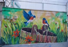 تلطیف جداره‌های شهری ساوه با اجرای طرح های نقاشی دیواری