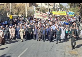 راهپیمایی ۱۳ آبان در ساوه برگزار شد